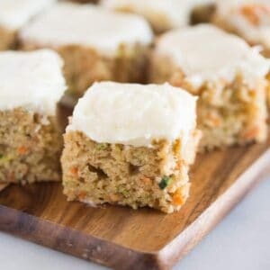 Carrot and zucchini bars with lemon cream cheese frosting