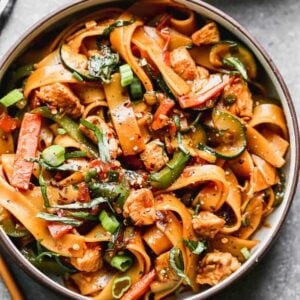 Drunken noodles (pad kee mao)