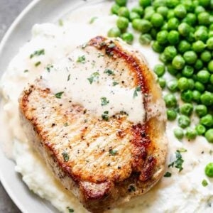 Pork chops with creamy mustard sauce