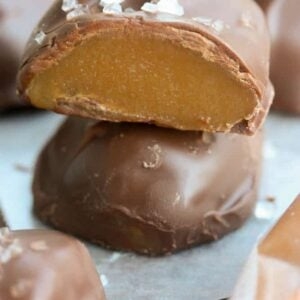 Salted chocolate covered caramels