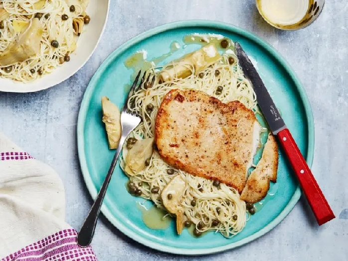 15-minute chicken scaloppini with artichokes recipe