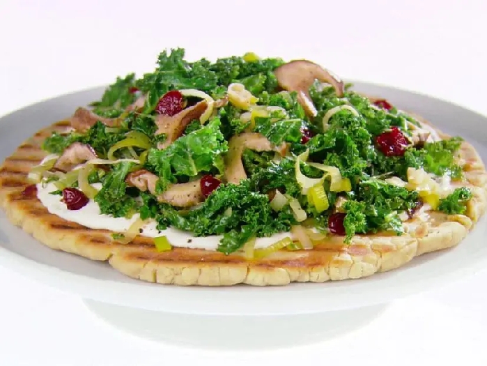 Kale, mushroom and cranberry tart recipe