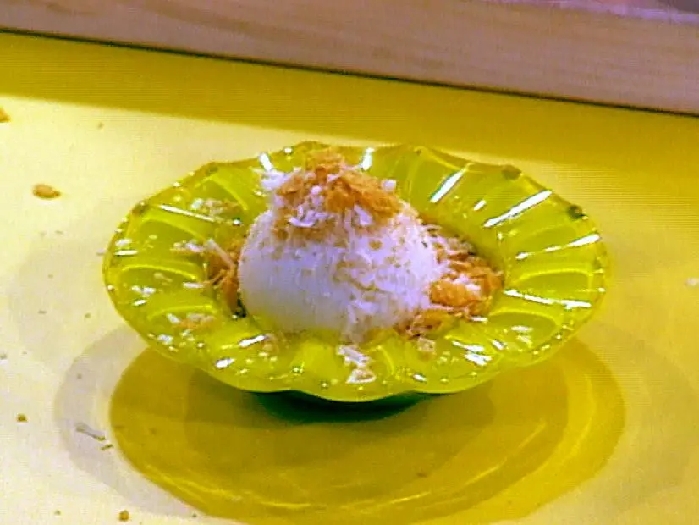 Ice cream with toasted coconut topping recipe