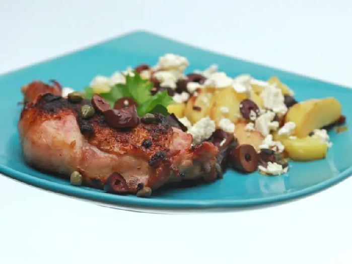 Zesty roasted chicken with mediterranean potatoes recipe