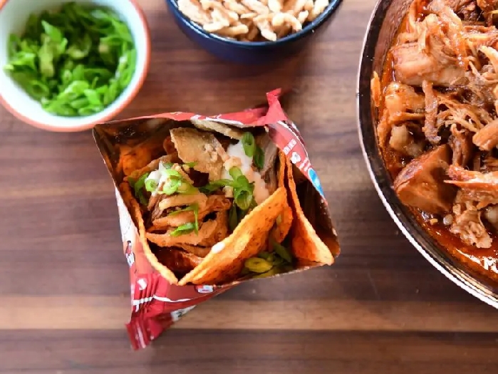 Bbq pork walking tacos recipe