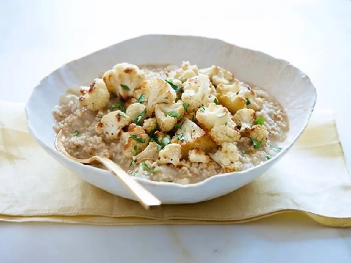 Oat risotto with roasted cauliflower recipe