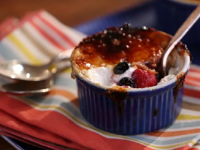 Yogurt creme brulee with fresh fruit and granola recipe