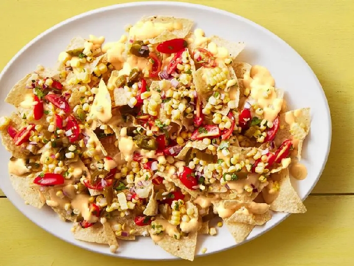 Nachos with raw corn pico de gallo recipe