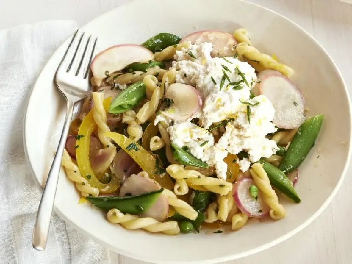 Garden pasta with lemon ricotta recipe