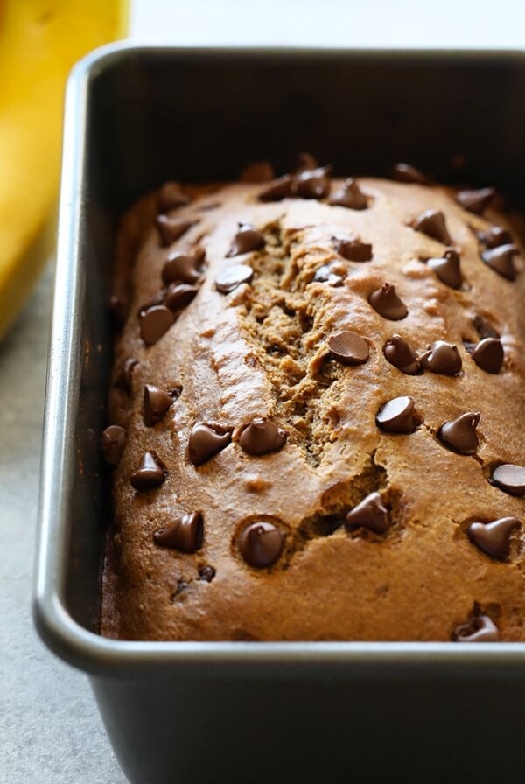 Healthy banana bread with coconut oil