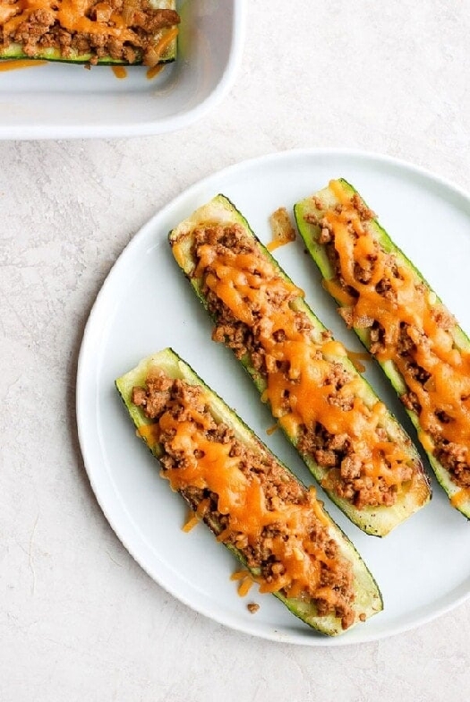 Taco zucchini boats