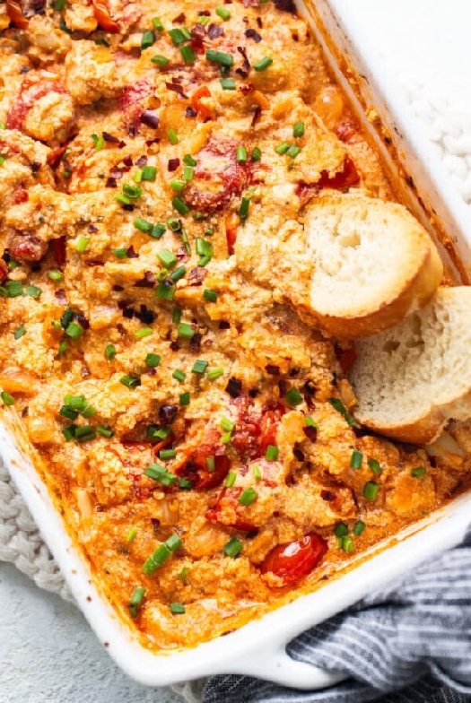 Roasted garlic baked boursin dip