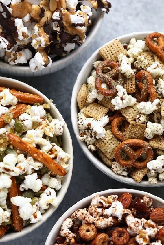 Easy popcorn snack mixes