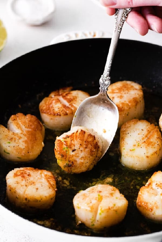 Pan-seared scallops