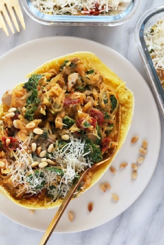 Instant pot stuffed spaghetti squash