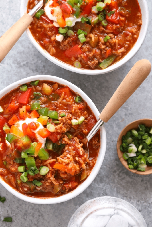 Easy instant pot stuffed pepper soup