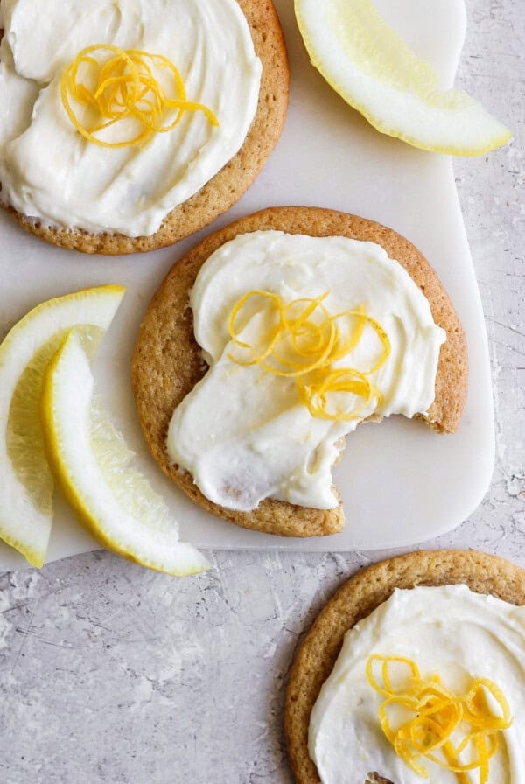 Lemon cookies with cream cheese frosting