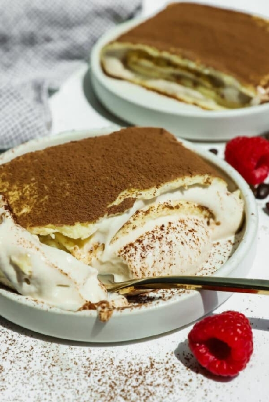 Cottage cheese tiramisu crepe roll