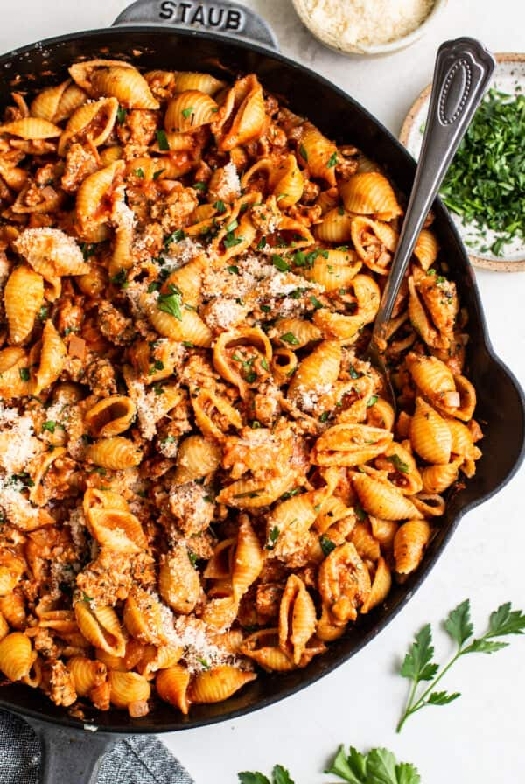 Ground turkey pasta