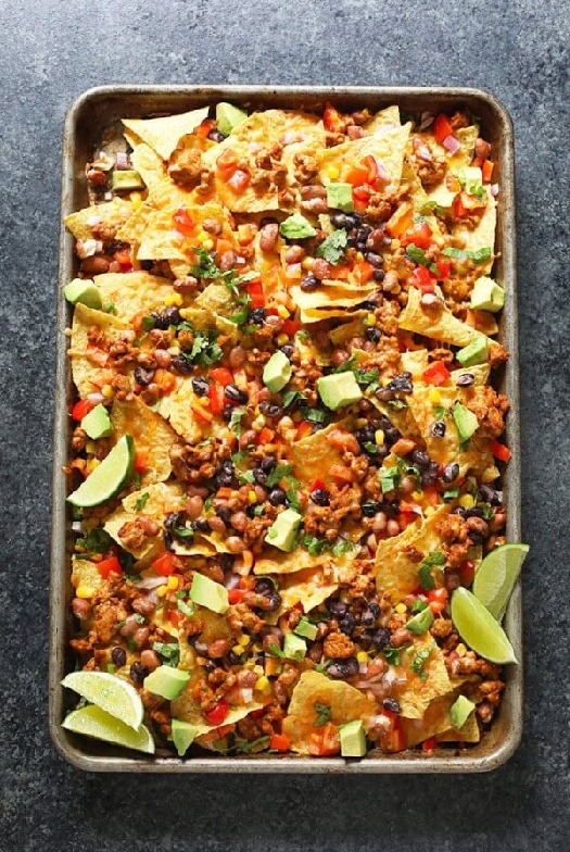 Baked chicken nachos