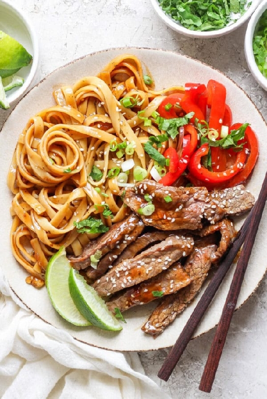 Beef teriyaki noodles