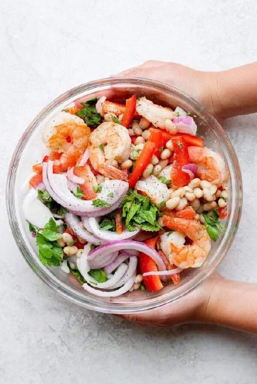 Healthy shrimp salad