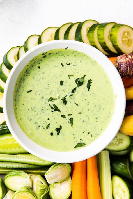 Creamy green goddess dressing