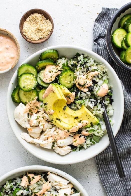 California roll sushi bowl