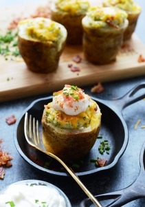 Lightened up broccoli cheddar twice baked potatoes