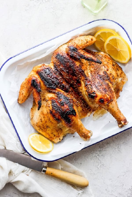 Grilled whole chicken
