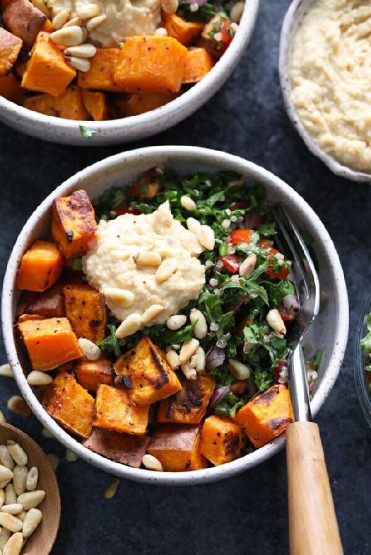 Mediterranean vegan buddha bowl recipe