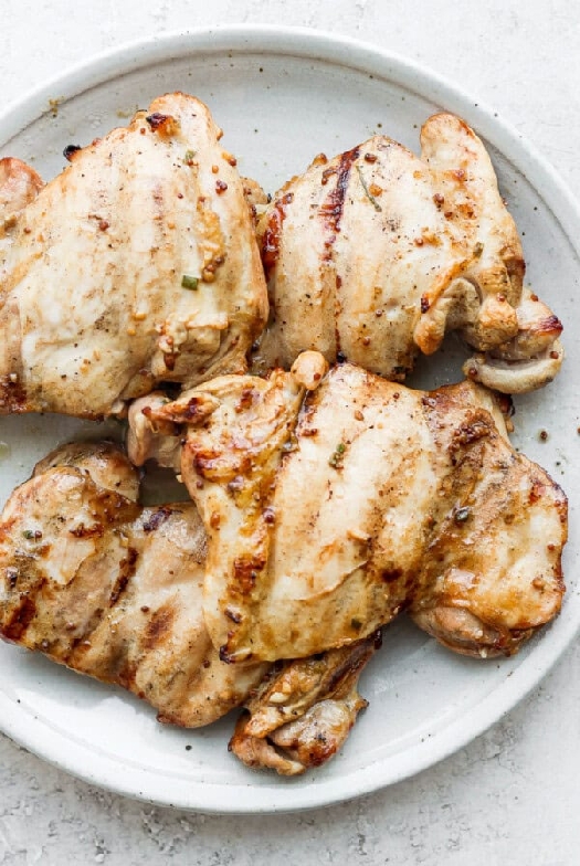 Honey mustard grilled boneless chicken thighs