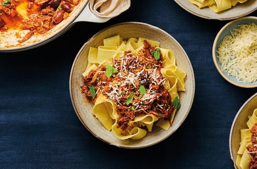 Pulled lamb & aubergine ragù