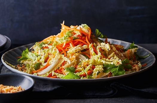 South east asian-inspired savoy cabbage slaw