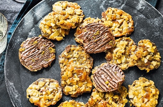 Mini chocolate orange florentines