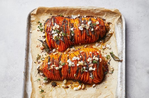 Hasselback herbed squash with smoked paprika butter
