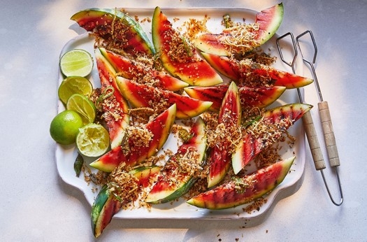 Charred watermelon with coconut sambal