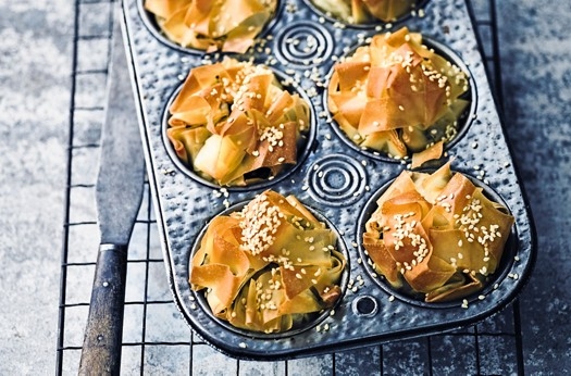 Mushroom & chestnut filo pies