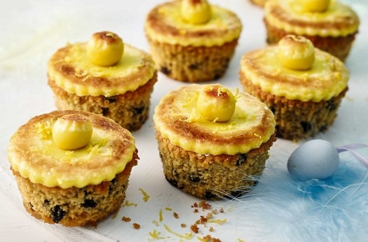 Lemon simnel cupcakes