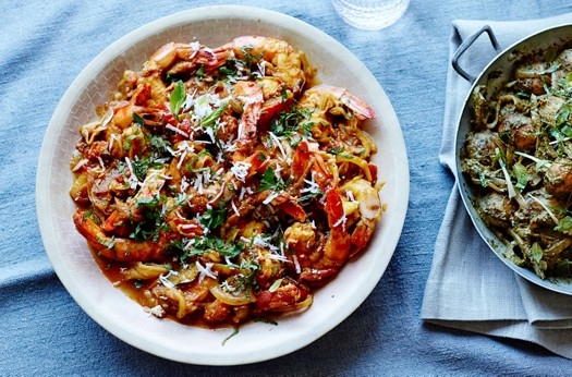 Maunika gowardhan's andhra spicy prawn, coconut and mango curry