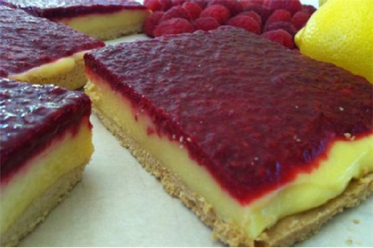 Gluten Free Dairy Free Lemon Raspberry Bars