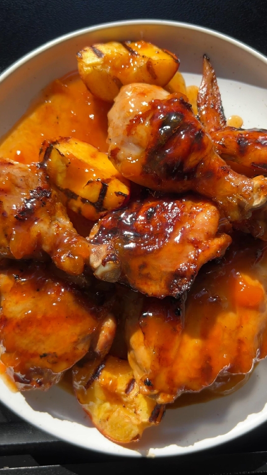 Peach tea brined grilled chicken
