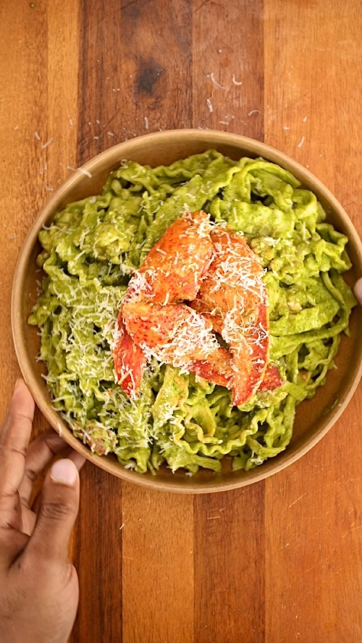 Lobster pesto pasta