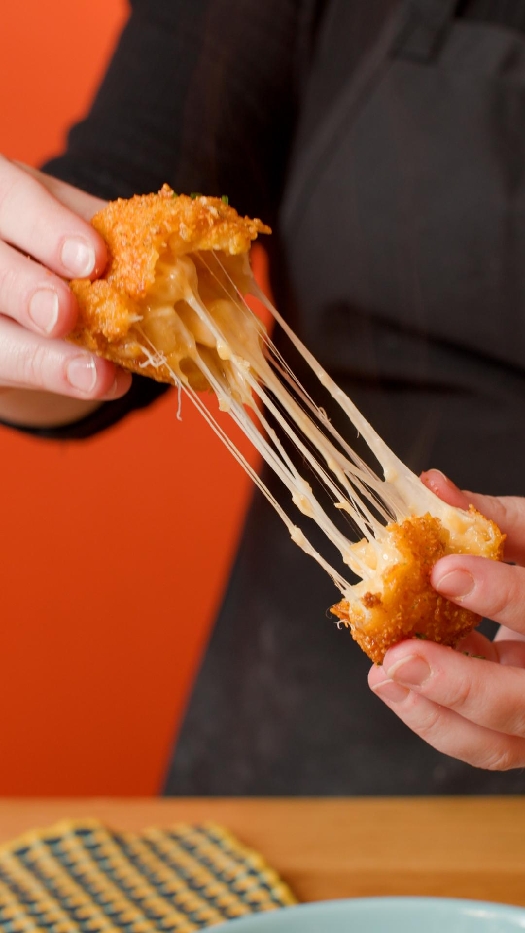 Dorito crusted fried mac 'n cheese balls