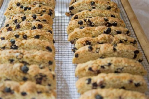 Meyer Lemon Biscotti with Dried Wild Blueberries