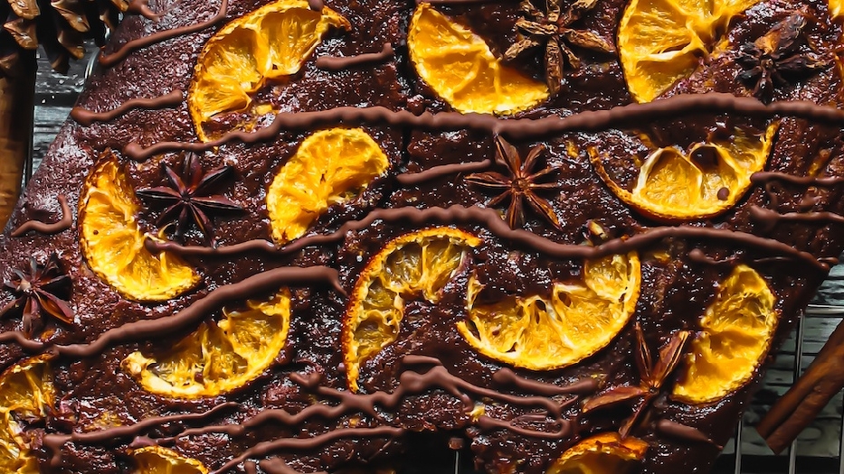 Orange marmalade christmas brownie