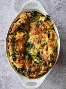 Spinach & cheese strata