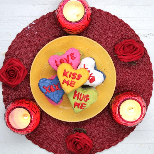 Rice cereal treat candy hearts