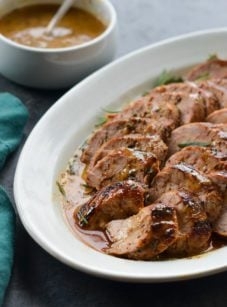 Pork tenderloin with mustard glaze