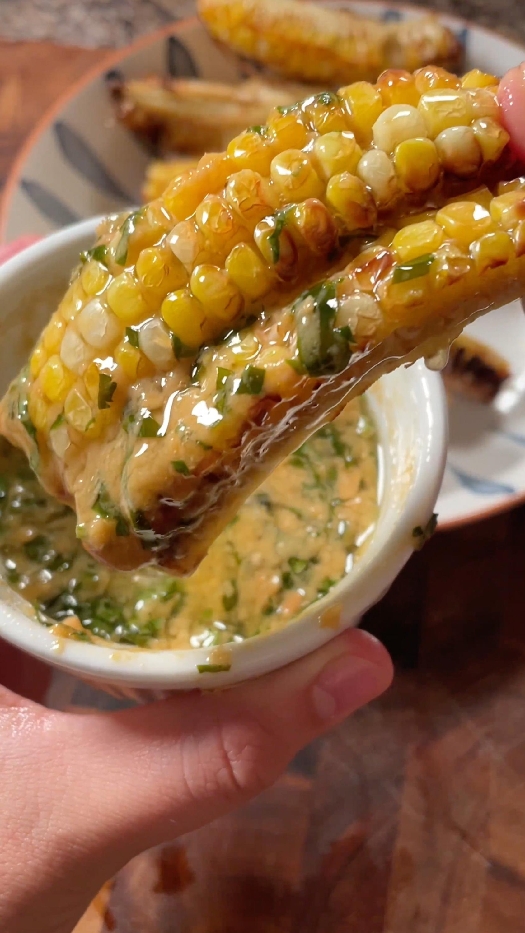 Miso herb butter corn ribs